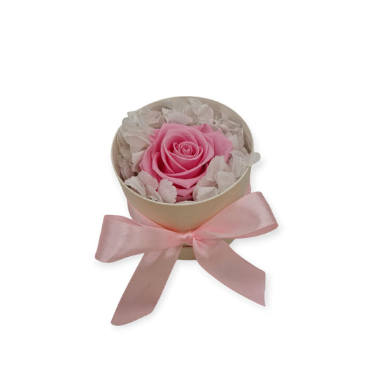 Sweet Pink Beige Blumen Box Small Infinity Rosen 