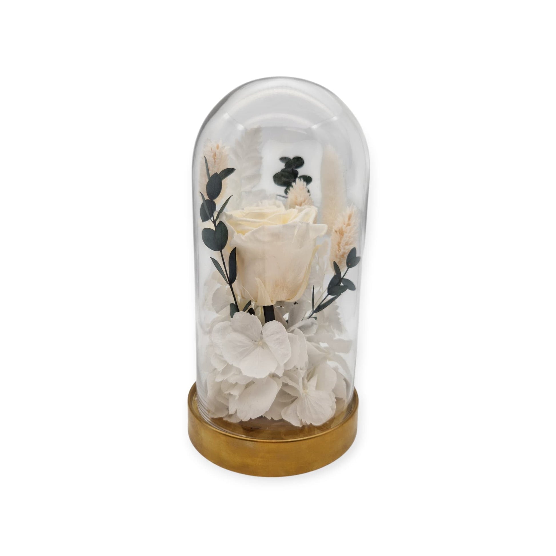 White Elegance Glass Dome - NICA FLORA